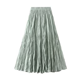 Women's Spring Summer Solid Pleated Half-body Skirt 2026 Korean Fashion A-Line Long Skirt Female Elegant Casual Luxury Skirt