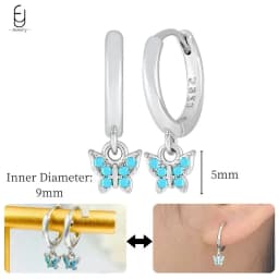 925 Sterling Silver Needle Exquisite Turquoise Silver Earrings for Women Blue Crystal Geometry Pendant Earrings Luxury Jewelry