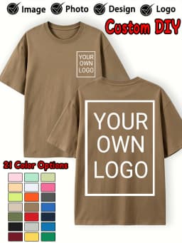 Double Sided Custom Logo T-Shirt Summer Y2K Loose Cotton Short Sleeves Crewneck Casual T Shirts Team Company Women's Tops