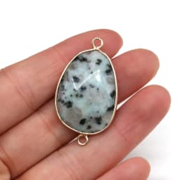 Natural Stone Drop-shaped Pendants Amethyst Double Hole Connector for Jewelry Making DIY Necklace Bracelets Accessories