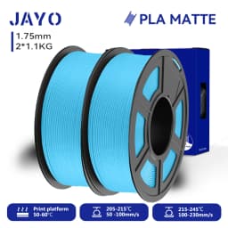 JAYO 2 Rolls 3D PLA Matte Printer Filament 1.75mm Neatly Wound PLA Filament with Matte Finish Print with 99% FDM 3D Printer