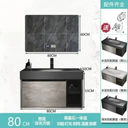 Modern Bathroom Cabinet Smart Mirror Cabinet Rock Integrated Washbasin Bathroom Vanity Cabinets with Sink Bathroom Furniture