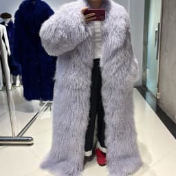 YOLOAgain 135-140cm Floor Length Mongolia Sheep Fur Coat Women Winter Warm Party Long Fur Coat Ladies Overcoat