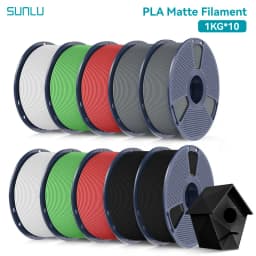 SUNLU PLA Matte 10KG1.75mm ±0.03mm 1KG/2.2LBS 3D Printer Filament PLA High Transparency Fast 2-7 Days Delivery RoHS Reach