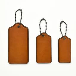 Genuine Leather Hang Tag Keychain, Cowhide Bag Charm Pendant, Mini Keyring Accessory for Gifts