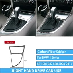For BMW E81 E82 E87 E88 1 Series Interior Accessories 2008-2013 Gear Shift Knob Dashboard AC Outlet Carbon Fiber Cover Stickers