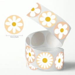 500Pcs/1 Rolls Beautiful Flowers Sticker Decoration Gift Box Sticker Label Stationery Sticker