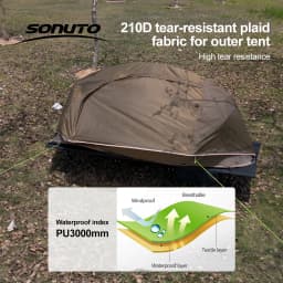 Sonuto Camp Bed Tent - Waterproof Sunshade Single Camping Tent, Lightweight 210D Oxford, Aluminum Poles, Windproof & Portable