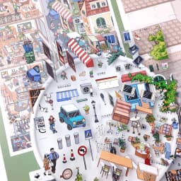Cartoon Scenery Gothic Castle Stickers 3D Miniature World House Decompression DIY Scene Children Stationery Stickers