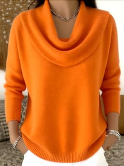 Women's 2026 Autumn/Winter Solid Color Long Sleeve Sweater Tops Fashionable And Stylish Knitwear for Ladies