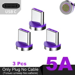 NNBILI 6A Round Magnetic Plug for Huawei Honor 3A USB Type C Magnet Tips Fast Charging Adapter for iPhone Samsung Xiaomi Oneplus