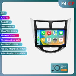 Hizpo Android Auto 2 Din For Hyundai Solaris Verna Accent 1 2010-2016 Car Radio Multimedia Video Player Carplay 4G WIFI GPS 7862