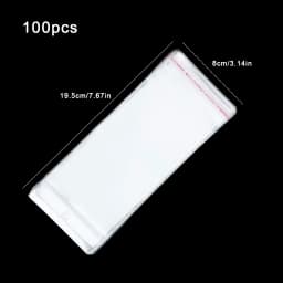 100pcs Transparent Self Adhesive Bag Plastic Hanging Opp Pouches Seal Gift Bag for Handmade Jewelry Display Retail Packing Bags