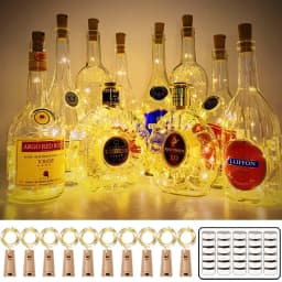 20 LED 10 Packs Wine Bottle Lights Copper Wire Fairy String Light Warm White Bottle Stopper Atmosphere Lamp for Xmas Holiday