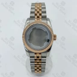 BLIGER 31mm NH05 NH06 Watch Case Fluted Curved Silver Gold Rose Gold Jubilee For Ladies Watch Date Sapphire Glass Waterproof