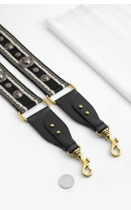 Vintage Rivet Width Shoulder Strap Leather Bag Part Accessories Apply To Saddle Bag Canvas Stripes Belt Shoulder Strap 105cm