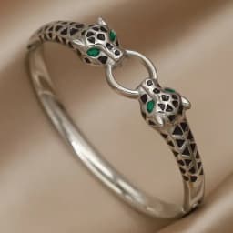 New Sight Stainless Steel Crystal Eyes Bangles&bracelets for Women Fashion Brand Jewelry Flower Leopard Bangle Party Accessories