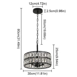 VETRULUS Modern K9 Crystal Pendant Light Nordic Chandelier Bedroom Hanging Lamp Retro Luxury Kitchen Dining Table Plafon Ceiling