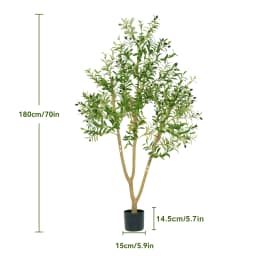 6FT Artificial Olive Tree-Home Office Garden Decoration -Low Maintenance Tree For Year-Round Aesthetic All-Weather Durability