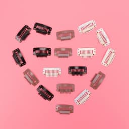 10Pcs 32Mm Hair Clips U-Shape Metal Clips For Hair Extensions 9-Teeth Wig Clip For Women Wig Accessories Black Brown Beige