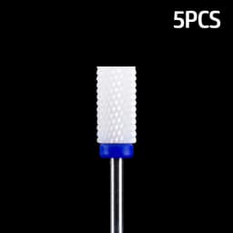 5pcs Ceramic Milling Cutter For Manicure Set Nail Drill Bit Mill Manicure Machine Pedicure Tools for Removing Gel File 3/32 Inch
