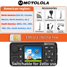 MOTOLOLA (Equipped with a Lifetime Free SIM Card) Global 4G LTE POC Wireless Internet Car Walkie Talkie Global Coverage of 5000