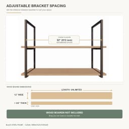 DIYHD 3 Tier Ceiling Mount Shelf Bracket Industrial Kitchen Floating Brackets, No Wooden Box