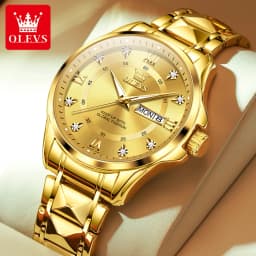 OLEVS Top Original Quartz Couple Watch Roman Scale Diamond Dial Luxury Watch For Men Women Rhombus Strap Waterproof Hand Clock