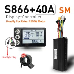 Ebike SineWave Three Mode Controller 24V-52V 17A 26A 30A 40A 45A TFT Display Throttle Hall Unlimited Motor 350W-2000W Moto