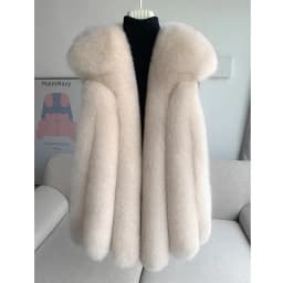 Fox fur vest women's medium and long 2024 new fashion fur vest thick coat real fur for winter