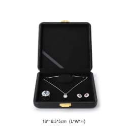 Oirlv Black Jewelry Organiser Boxes PU Leather Ring Earring Jewelry Set Box Jewel cases of precious metal Storage Box Gifts Box