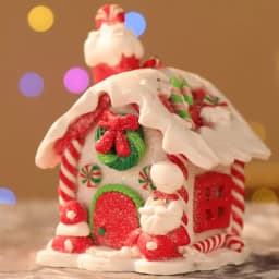 Christmas Theme Pendant Gingerbread Santa Claus Light House Soft Pottery Hanging Tree Year Party Decoration