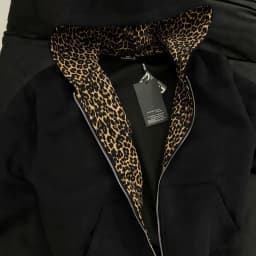 Mens Leopard Print Lined Zip Hoodie Contrast Inner Splice Autumn Clean Fit Streetwear Loose Male Casual Cardigan Hooded Jacket
