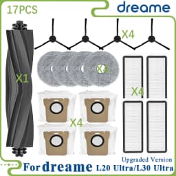 Dreame L20 Ultra/L20 Ultra Complete RLX41CE / L30 Ultra Parts Main Roller Side Brush Hepa Filter Mop Cloth Dust Bag