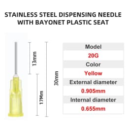 100pcs 13mm Dispensing Needle Glue Needle 0.5 Inch Suitable for All Glues Liquid Solder Paste Adhesives Dispenser Needle