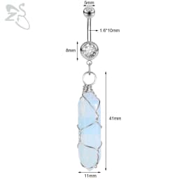 ZS 1 PC Cute Shell Pendant Belly Button Ring Moonstone Drop Belly Rings 14G Stainless Steel Summer Flower Navel Piercing Jewelry