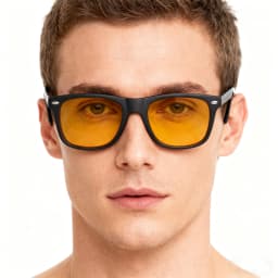 VIVIBEE Night Vision Blue Light Blocking Glasses Men Square Computer Eye Eyeglasses Gaming Women Orange Eyewear