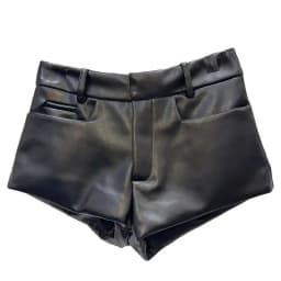 DEAT 2026 Spring New Items PU Leather Solid Color High Waist Shorts For Women Temperament Short Pants Female Fashion 11A02227