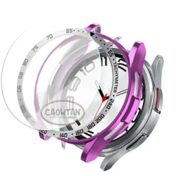 Tempered Glass+Bezel+Case For Samsung Galaxy Watch 6 Classic 43mm 47mm Cover TPU Bumper All-Around Protector Clear Screen Bezels