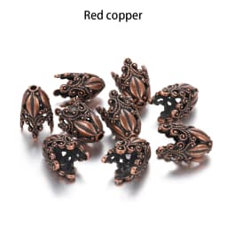2 Pcs/set Gold Alloy Hollow Flower Beads Caps End Cap Connectors For Necklace Earrings DIY Jewelry Making Components Supplies