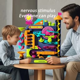 Educational Montessori Toy Multi-Layer Track Adventure Game Rail Rolling Ball Model Interactive Brain for Children Kids