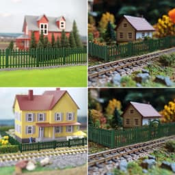 Eevemodel O HO N Scale Model Fences with Gates Building Wall for Model Trains Diorama Scene