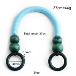 2/4Pcs 37/48cm Wooden Beaded Purse Frame Rope Wrapped Bag Handles for Crochet Beach Totes DIY Bags Making Replacement Supplies
