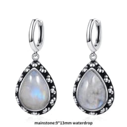 New Elegant Natural Kyanite S925 Silver Drop Earrings for Women Vintage Jewelry Wedding Engagement Hoop Earrings Gifts