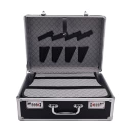 Sliver Aluminum Tool Storage Box Password Lock Portable Suitcase Professional Hairdressing Large Capacity Salon Carrying Box