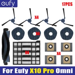 For Eufy X10 Pro Omni Replacement Parts Accessories Roller Side Brush Filter Mop Cloth Rags Pads Dust Bag Vacuum Cleaner Part