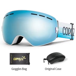 COPOZZ Ski Goggles with Box Case Ski Mask UV400 Anti-fog Snow Goggles Big Spherical Skiing Snowboarding for Women Men