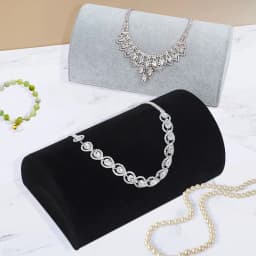 1 Piece, Flannel Half-Round Pillow Necklace Display Stand for Necklace and Bracelet Display and Storage