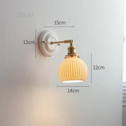 Nordic Wall Lamp White Ceramic Lampshade Bedside Lamp Bedroom Living Room Bathroom Mirror Light French Retro Home Decor Wandlamp