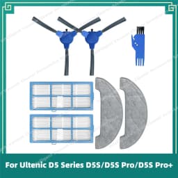 Fit For Ultenic D5 Series D5S / D5S Pro / D5S Pro+ / Lenovo E1 Vacuum Parts Main Side Brush Hepa Filter Mop Rag Accessories Kits